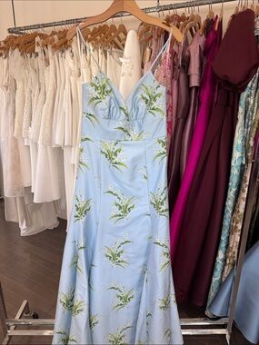 Lily of the valley Lulakate gown with Spaghetti Straps, Trumpet bottom